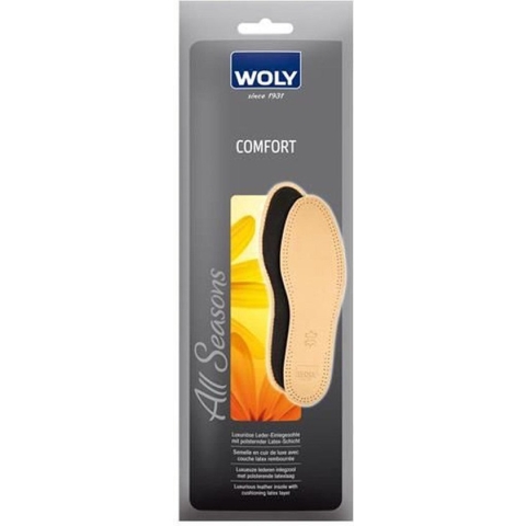 Woly Comfort is een luxe naturel lederen inlegzool met polster latexlaag maat 43