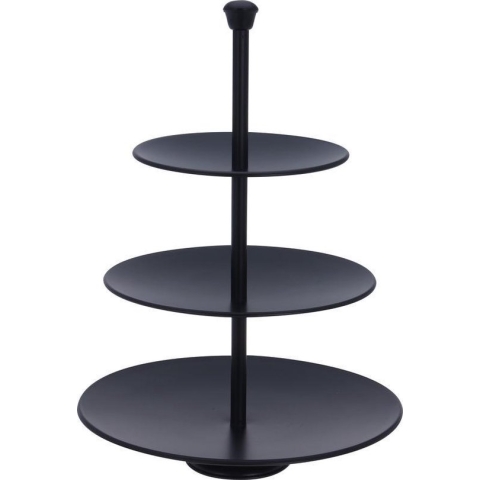 Etagere 3-laags - zwart - RVS - 36 cm - Hightea/tapas etagere