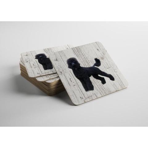 Hond Koningspoedel | Houten Onderzetters 6 Stuks