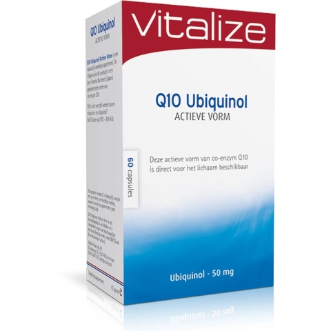 Vitalize Q10 Ubiquinol Actieve Vorm 60 capsules - Omgezette vorm van co-enzym Q10 - Hooggedoseerd voedingssupplement
