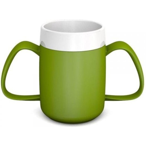 Isolerende beker met ergonomisch handvat: 220 ml -2 handvatten- groen