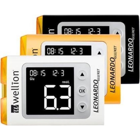 Wellion Leonardo startpakket wit (inclusief 50 glucose strips + 50 lancetten)