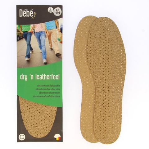DEBE Dry'n leatherfeel - Vochtabsorberende inlegzool van ledervezel met natuurlatex - 41