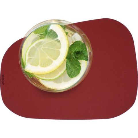 NOOBLU PEBL onderzetters 17x13 cm - Senso Ruby red - Set van 8