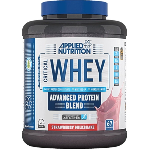 Applied nutrition - Critical Whey - Eiwitten / Proteine Shake - 2000 Gr - 66 Doseringnen -  Strawberry Milkshake Smaak