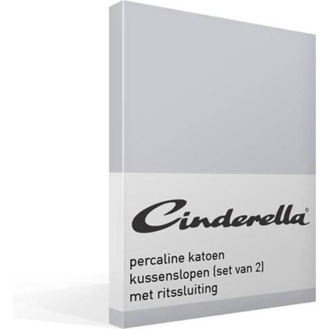 Cinderella Weekend Kussensloop - Met Rits - Set van 2 Kussenslopen - Katoen - 40x80 cm - Lichtgrijs