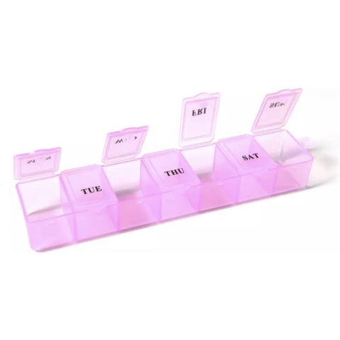 Pillendoos - 7 vakken - 7 dagen - Pillendoos voor 1 week - Roze - IXEN