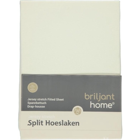 Briljant Home - Hoeslaken Jersey Split 160x200/210/220 Off-white