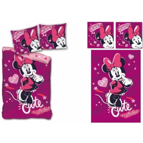 Disney Minnie Mouse dekbedovertrek - eenpersoons - Cute is a Lifestyle 140 x 200 cm. dekbed - Roze