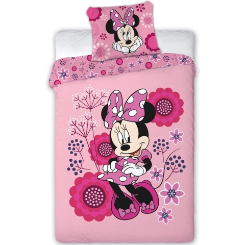 Disney Minnie Mouse Flowers - Dekbedovertrek - Eenpersoons - 140 x 200 cm - Polyester