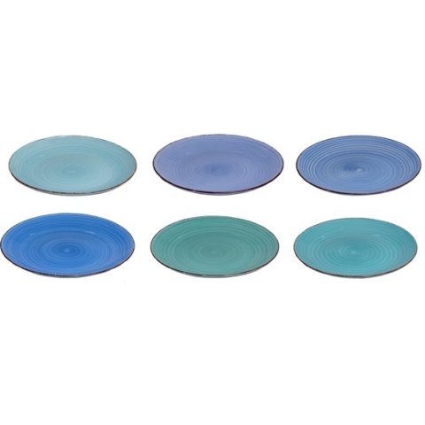 Tavola - Dinerborden - Blauwe tinten - Ø26.5cm - (6 stuks)
