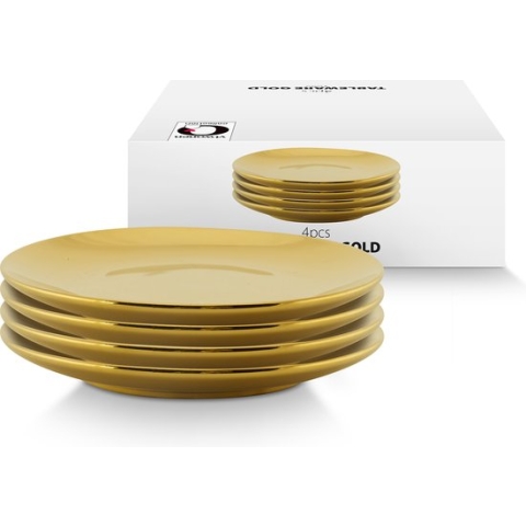 vtwonen Bord - Set van 4 - Goud - 12cm