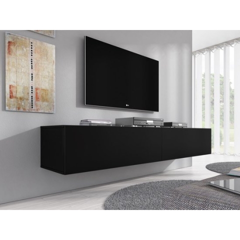 Meubella - TV-Meubel Flame XL - Mat Zwart - 180 cm