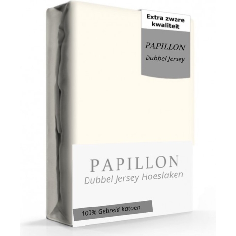 Papillon hoeslaken - dubbel jersey - 90 x 200 - Crème