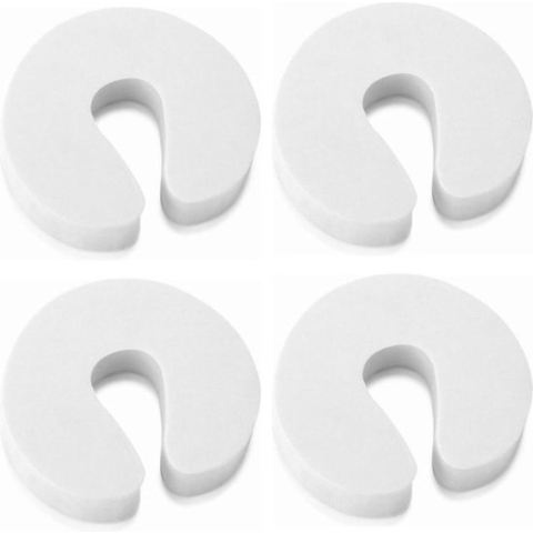 Deurstopper - Deurklem - Foam - Kinderbeveiliging Deurstopper - Deurbescherming - Deurklink bescherming - Deurklink buffer 4 STUKS - WIT - 4 stuks