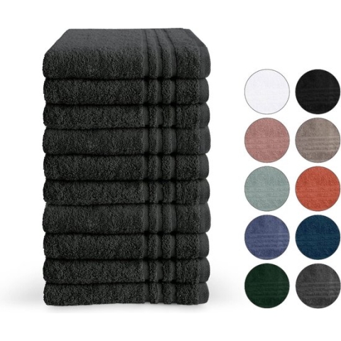 Byrklund handdoeken 50 x 100 - set van 10 - Hotelkwaliteit - Antraciet