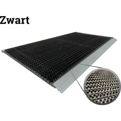 Nieuw: extra groot! Buitenmat: ADmat Borstelmat Zwart 90x60 cm (bxd) Deurmat voor buiten