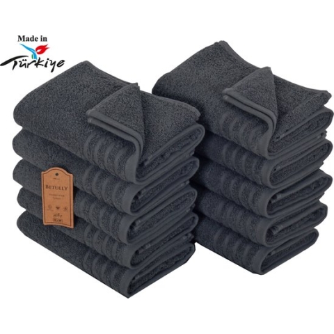 Veehaus Phileap - Handdoeken 50 x 100 cm - set van 10 - Hotelkwaliteit – Zware kwaliteit 500 g/m2 Antraciet