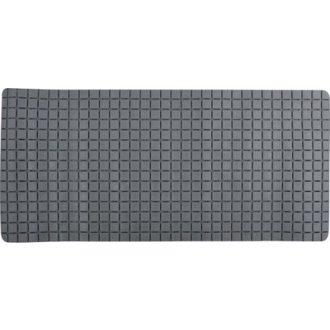 MSV Douche/bad anti-slip mat badkamer - rubber - grijs - 76 x 36 cm - met zuignappen