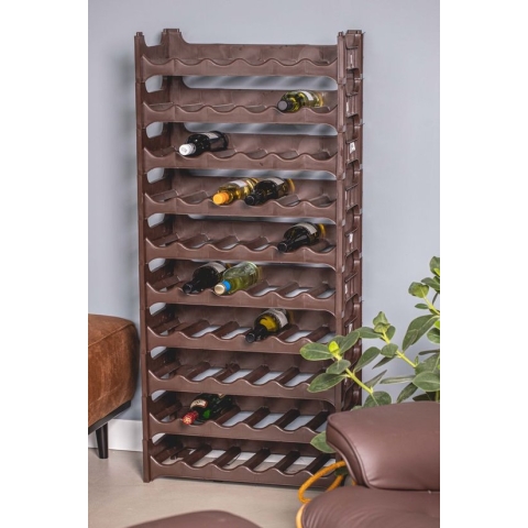 Cosy & Trendy Wijnrekken Stapelbaar Kunststof - 10 Stuks - Bruin