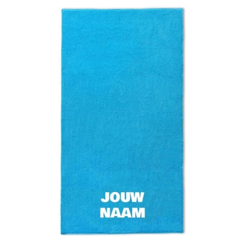 Strandlaken met naam turquiose 100x200cm
