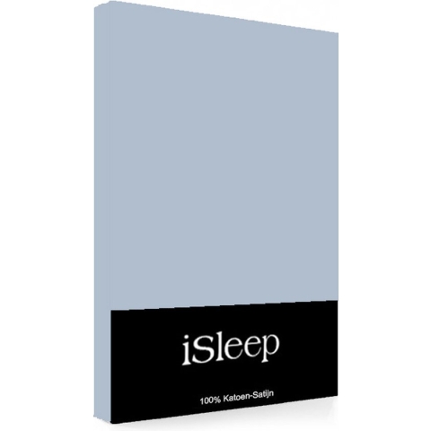 iSleep Satijn-Katoen Kussenslopen (2 stuks) - 60x70 cm - Licht Blauw
