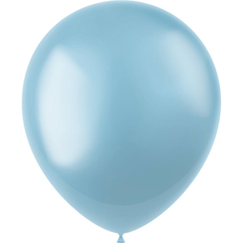 Folat - ballonnen Radiant Sky Blue Metallic 33 cm - 100 stuks