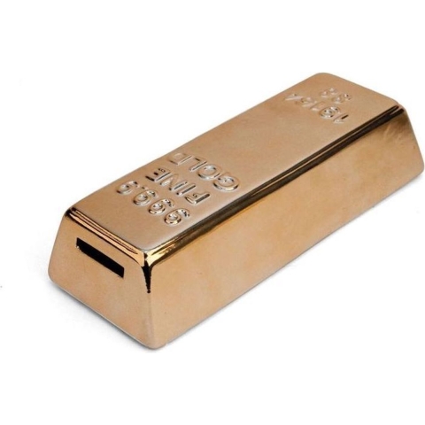 Kikkerland Spaarpot - Goudstaaf - Woonaccessoires - Sparen - Cadeautip