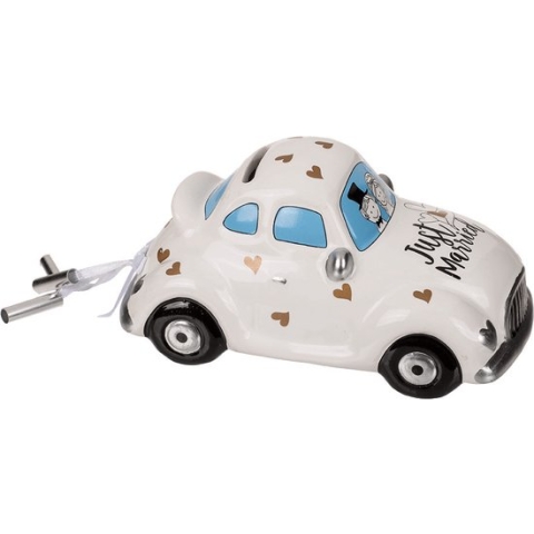 Spaarpot - Huwelijk - Trouwauto - Keramiek - 16x8,5cm