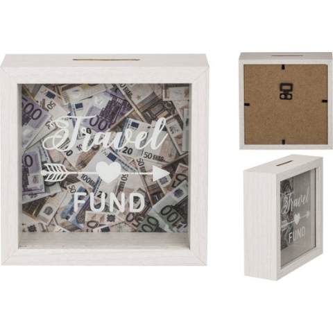 Out Of The Blue Houten Spaarpot - Travel Fund