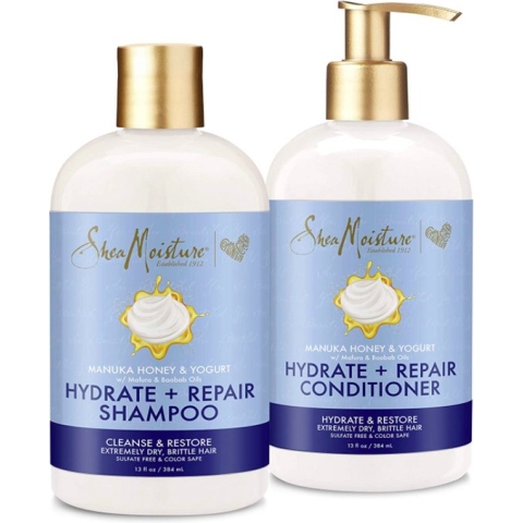 Shea Moisture Manuka Honey & Yogurt - Shampoo en Conditioner - Set of 2 x 384 ml