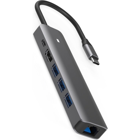 Rolio USB C Hub - 1Gbps Ethernet LAN - HDMI 4K - USB-C opladen - USB 3.0