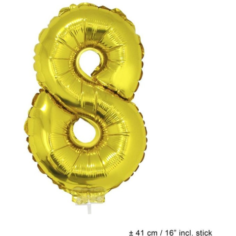 Folie opblaascijfer 8 Goud