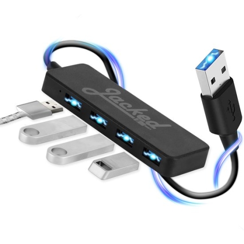 Jacked USB splitter voor laptop – usb hub 3.0 usb verdeler – usb hub 4 poort – dockingstation usb multipoort