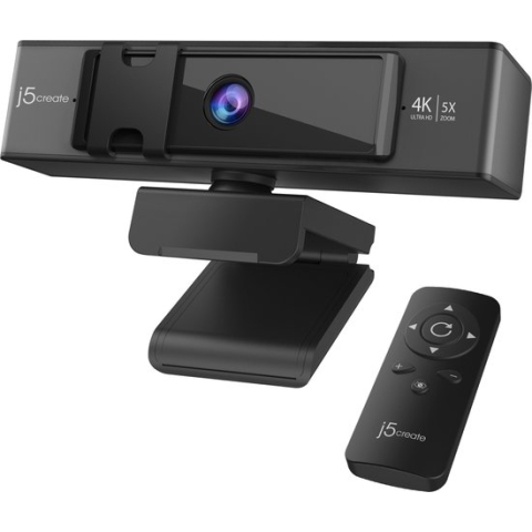 j5create JVCU435-N USB 4K Ultra HD Webcam met 5x Digital Zoom Afstandsbediening