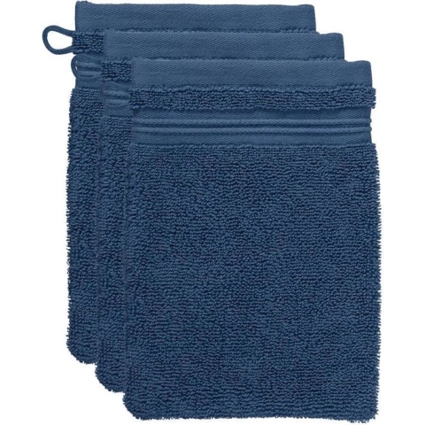 Beddinghouse Sheer set van 3 Washandjes - 16x22  cm - Donker Blauw