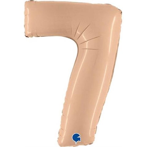 Folieballon Cijfer 7 Satin Nude - 100 cm