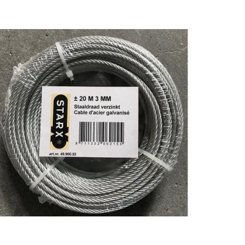 Starx - staaldraad verzinkt - 3mm dikte - rol  20 meter lengte