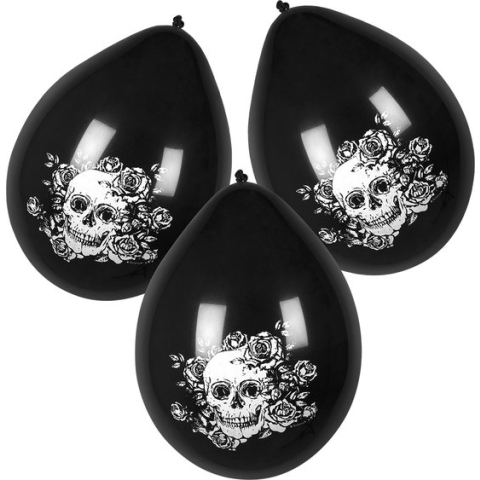 Boland - 6 Latex ballonnen Day of the dead - Multi - Knoopballon