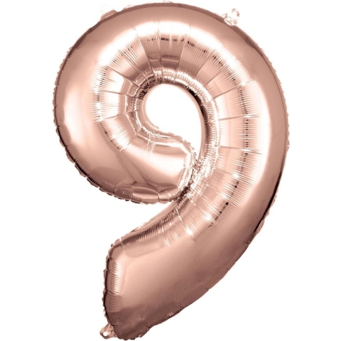 Amscan Folieballon Cijfer 9 Junior 63 X 86 Cm Roségoud