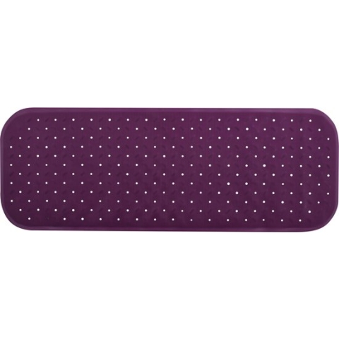 MSV Douche/bad anti-slip mat badkamer - rubber - paars - 36 x 97 cm - met zuignappen - extra lang formaat