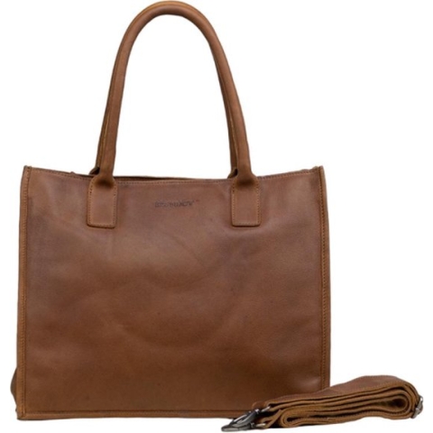 DSTRCT Laptoptas / Werktas / Aktetas Dames - 15 inch - Leer - Preston Park - Cognac