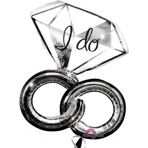 Folieballon ‘I Do’ Zilver - 69 x 76 Centimeter