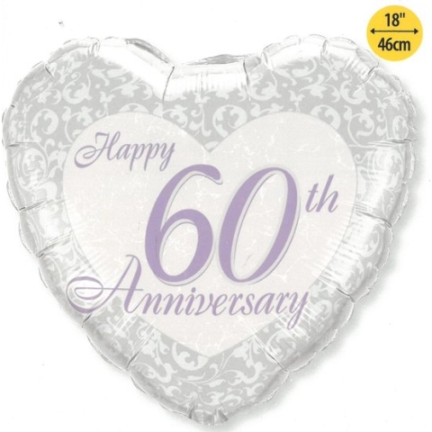 Happy 60th anniversary - Folieballon 45 cm