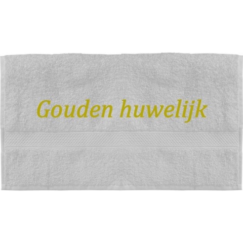 Handdoek - Gouden huwelijk - 100x50cm - Wit