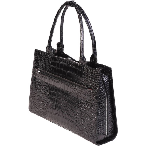 SOCHA Dames Laptoptas 15.6 inch Croco Jet Black