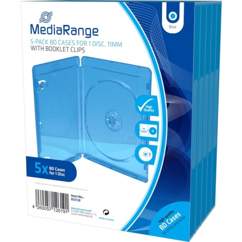 MediaRange BOX38 CD-doosje Blu-Ray-doos 1 schijven Blauw