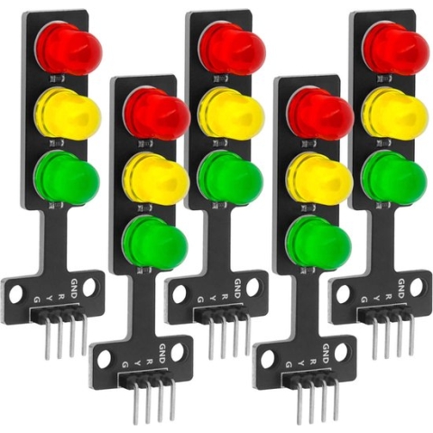 AZDelivery 5 x DIY Mini Verkeerslicht 3.3-5V 8mm LED Module compatibel met Arduino Inclusief E-Book!