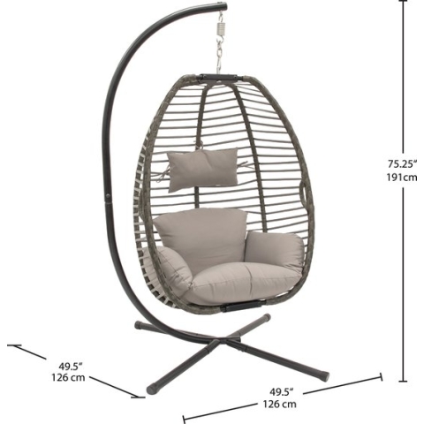 Vivere Nest Hangstoel met standaard - Moonstone