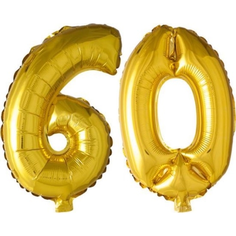 Folieballon nr. 60 Goud 41cm